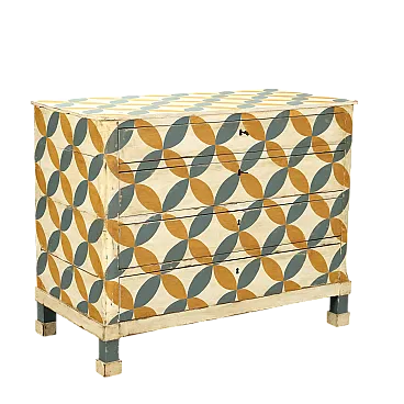 Cassettiera Umbertino in noce e abete, fine '800