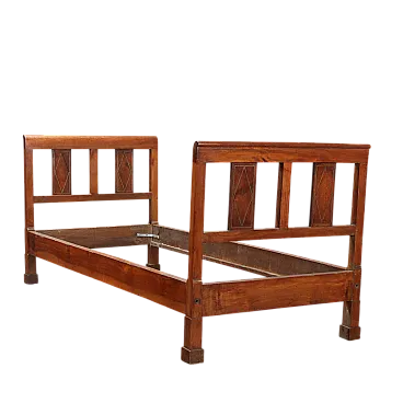 Letto singolo Empire in noce e ottone, '800