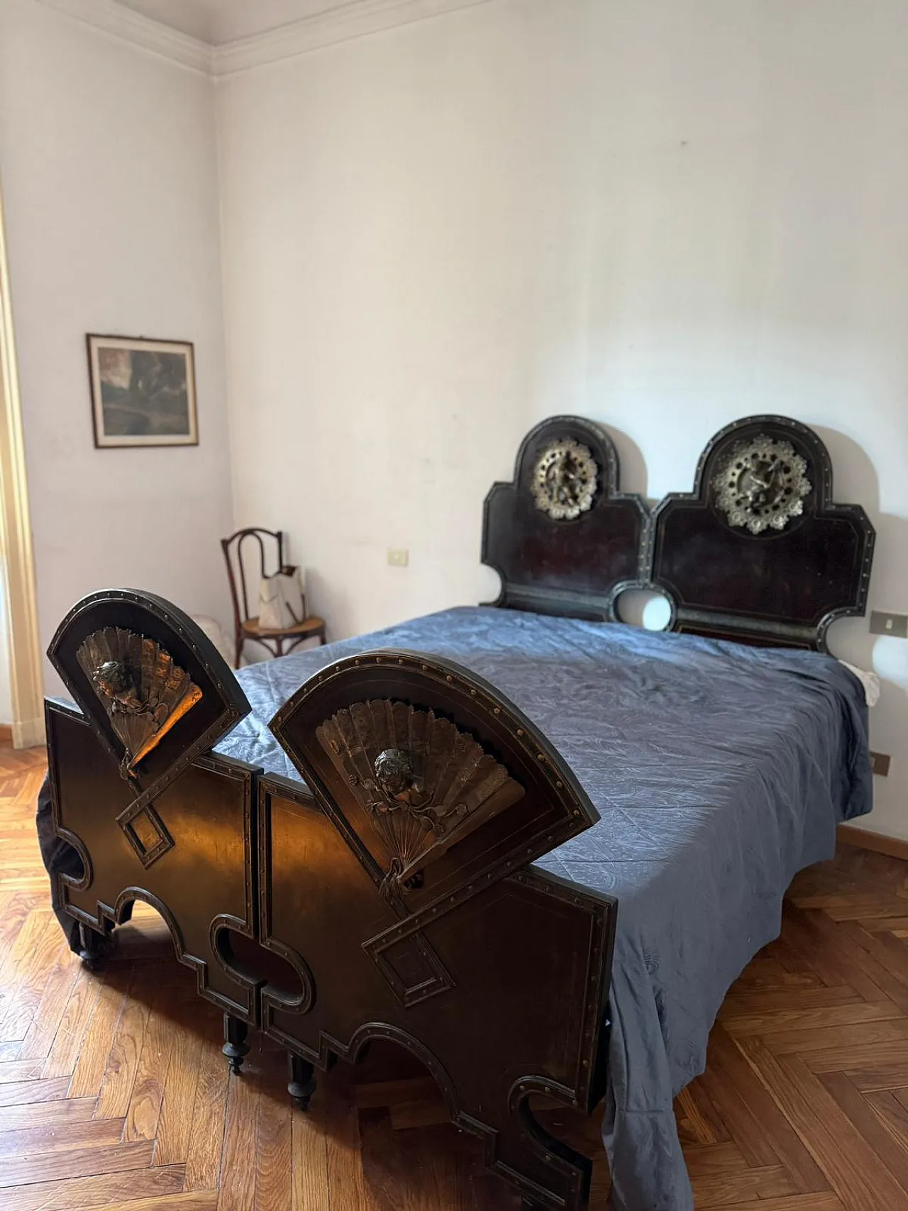 Letto matrimoniale in ghisa e ferro battuto, '800 17