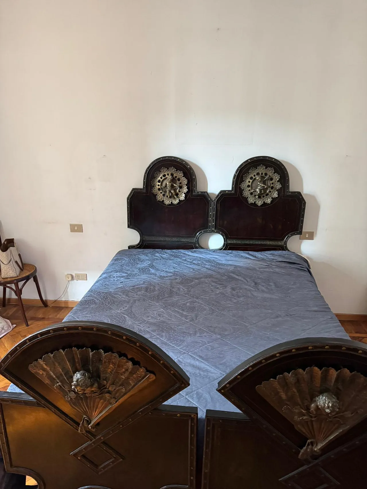 Letto matrimoniale in ghisa e ferro battuto, '800 19
