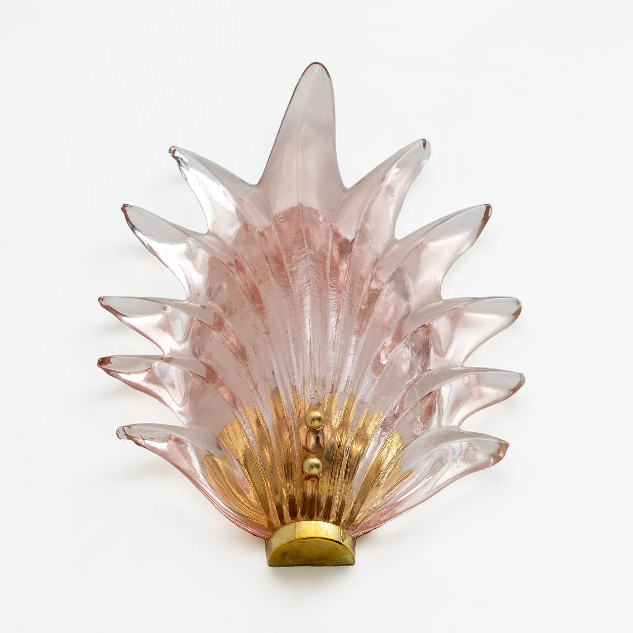 Pair in Murano glass leaf sconces by Barovier & Toso, 2000s 7