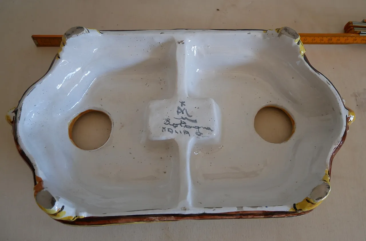 Calamaio in ceramic by Minghetti Bologna manufacture, 20s 3