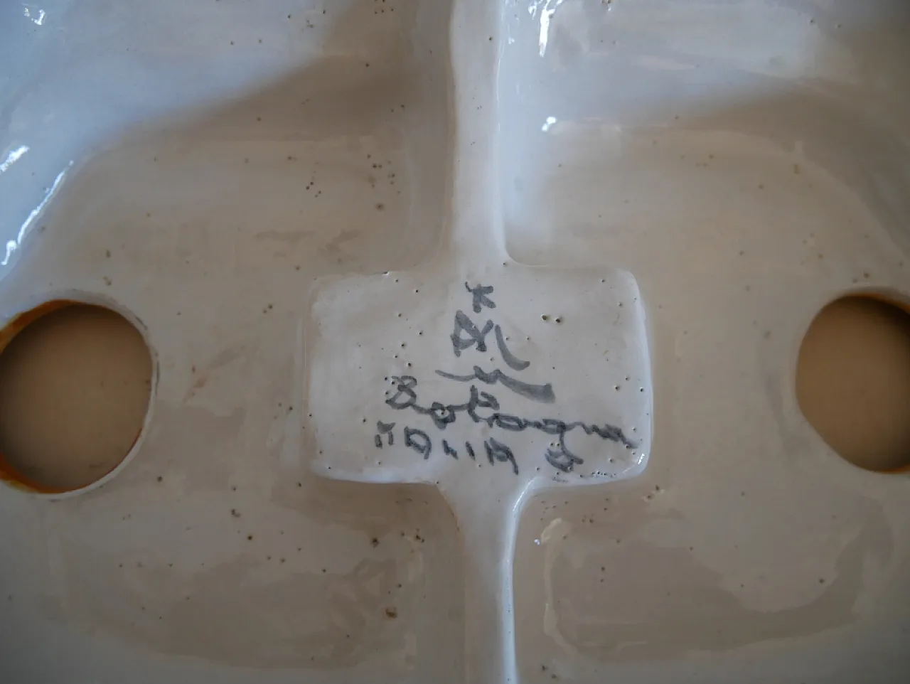 Calamaio in ceramic by Minghetti Bologna manufacture, 20s 4