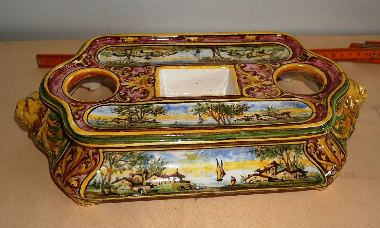 Calamaio in ceramic by Minghetti Bologna manufacture, 20s 6