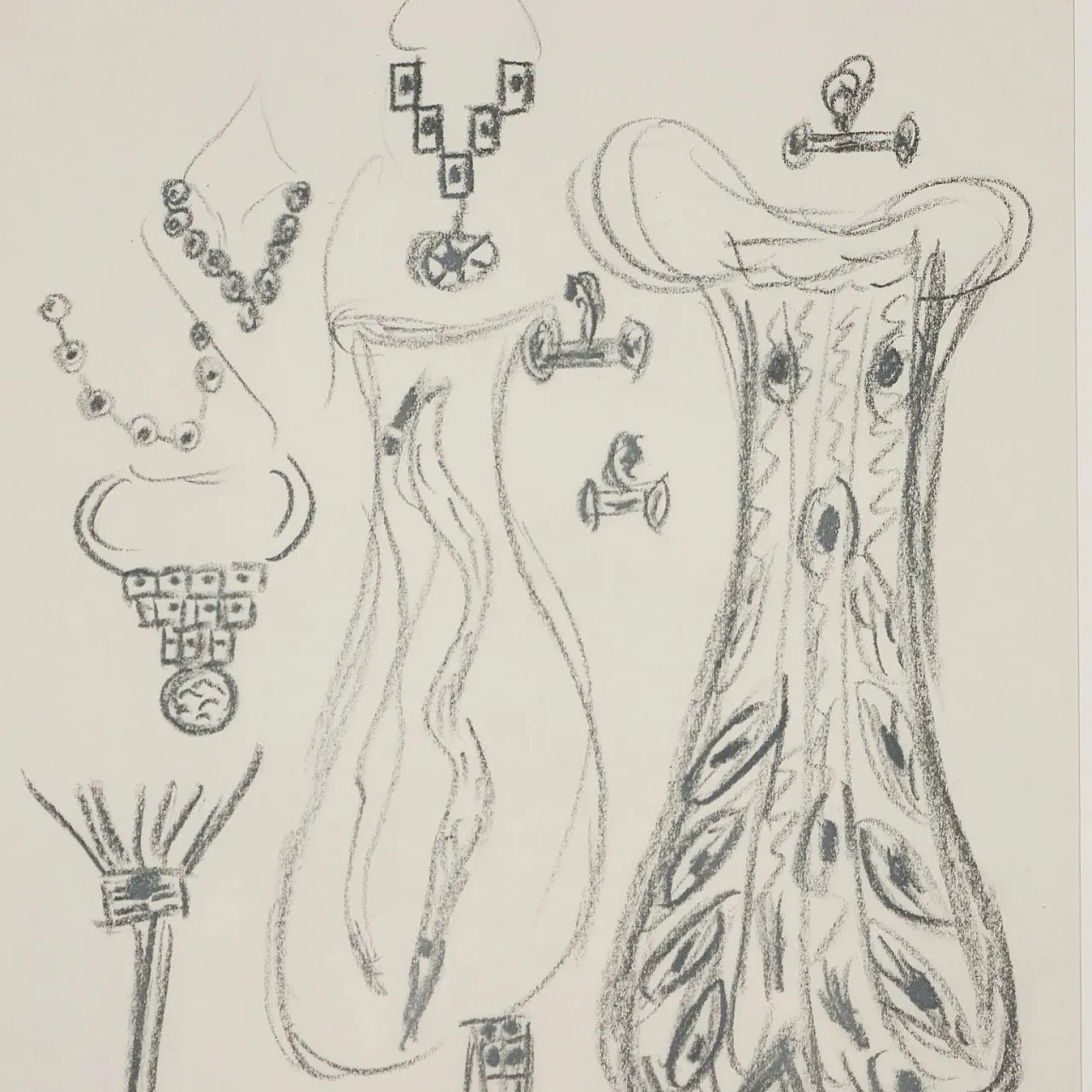 Disegno di Remo Brindisi, bozzetto per i costumi di Aida, anni '70 3