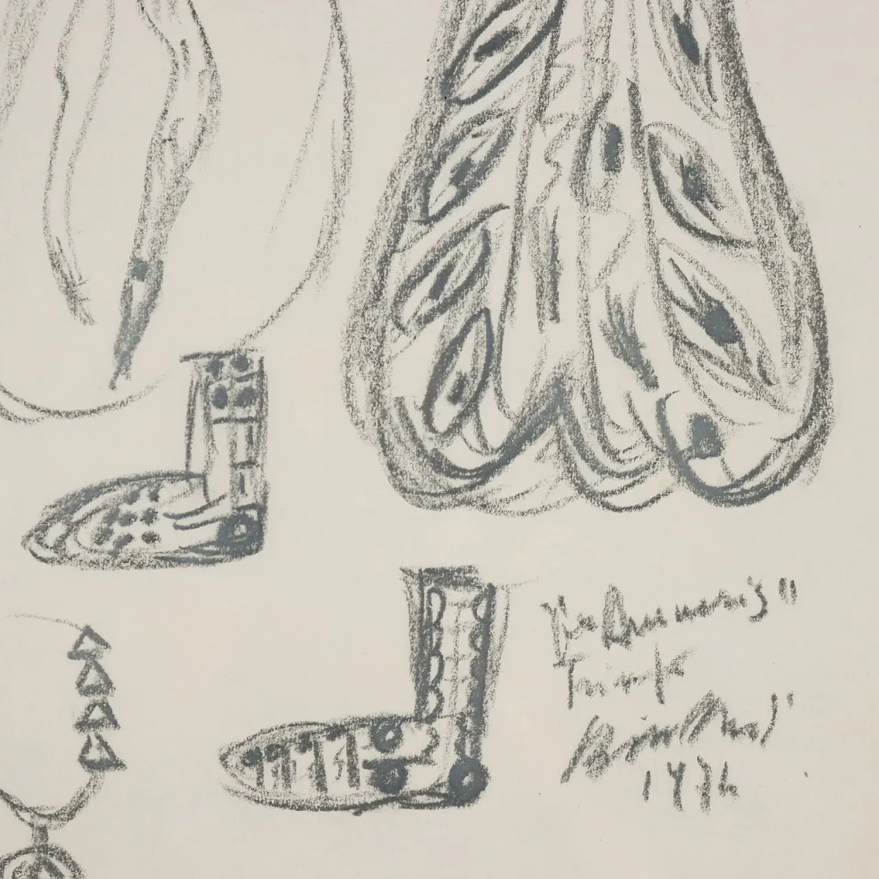 Disegno di Remo Brindisi, bozzetto per i costumi di Aida, anni '70 6