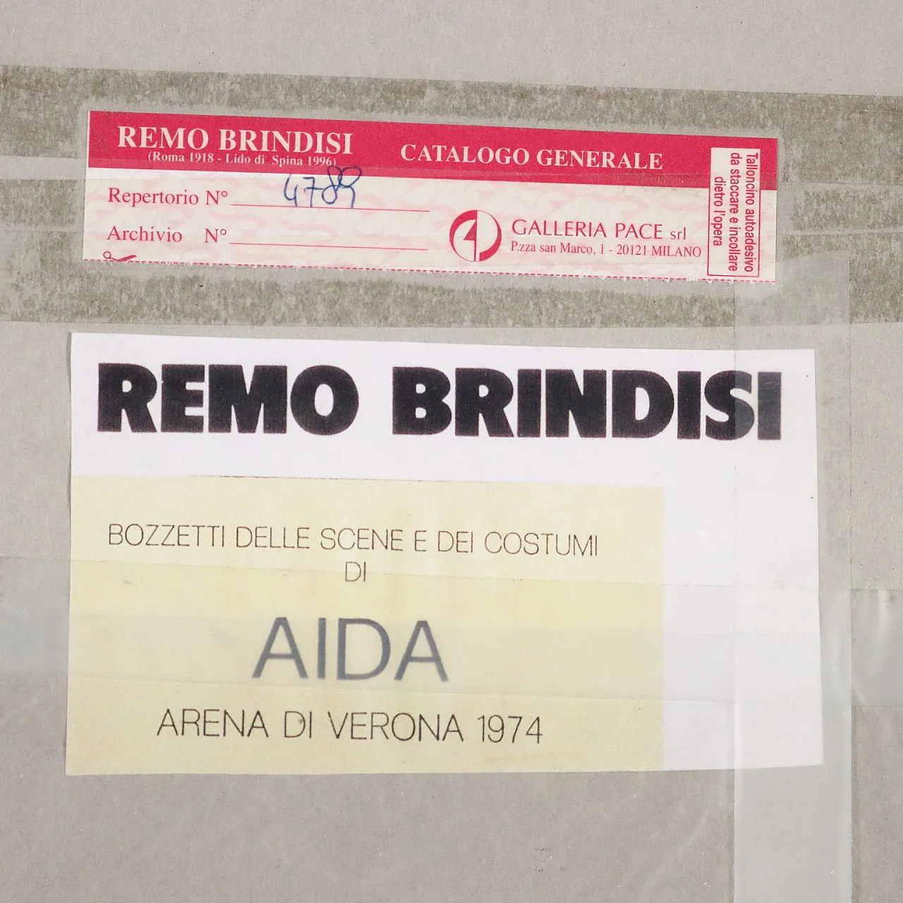 Disegno di Remo Brindisi, bozzetto per i costumi di Aida, anni '70 9