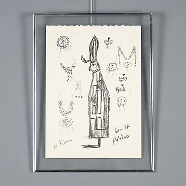 Disegno contemporaneo di Remo Brindisi Aida, anni '70