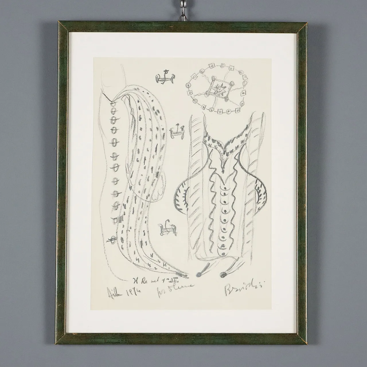 Disegno contemporaneo di Remo Brindisi, bozzetto per l'Aida, anni '70 1