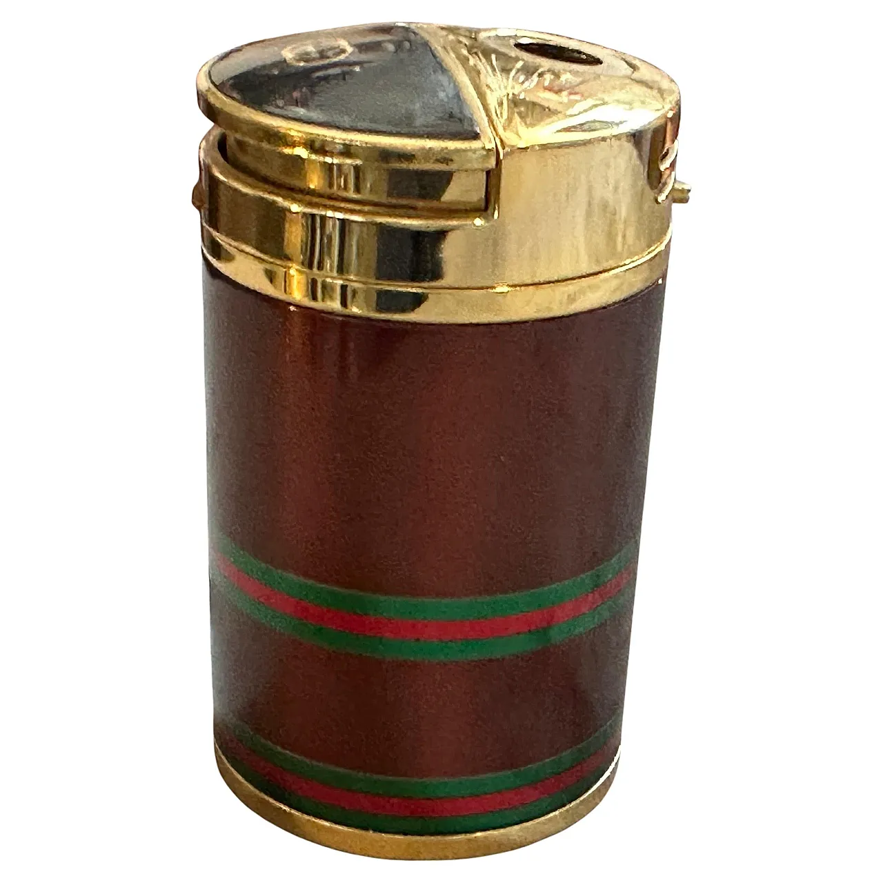 Modern brass and lacquer table lighter by Gucci, 1980s 1