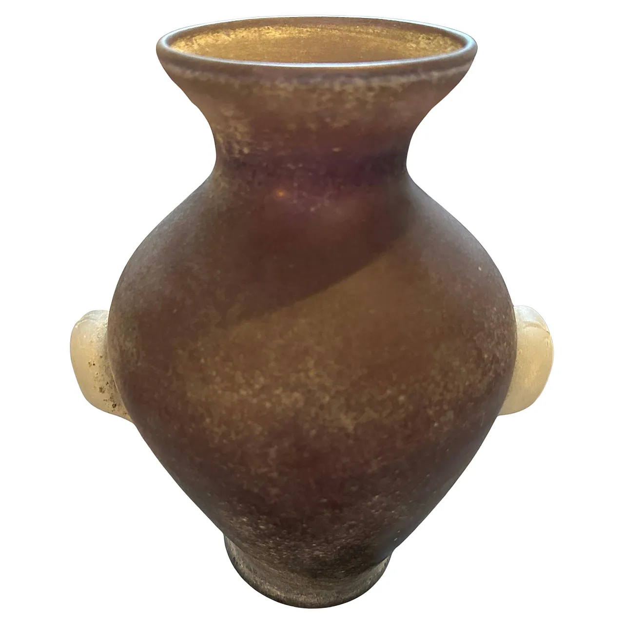 Vaso ad anfora in vetro di Murano Cenedese Scavo, anni '70 2