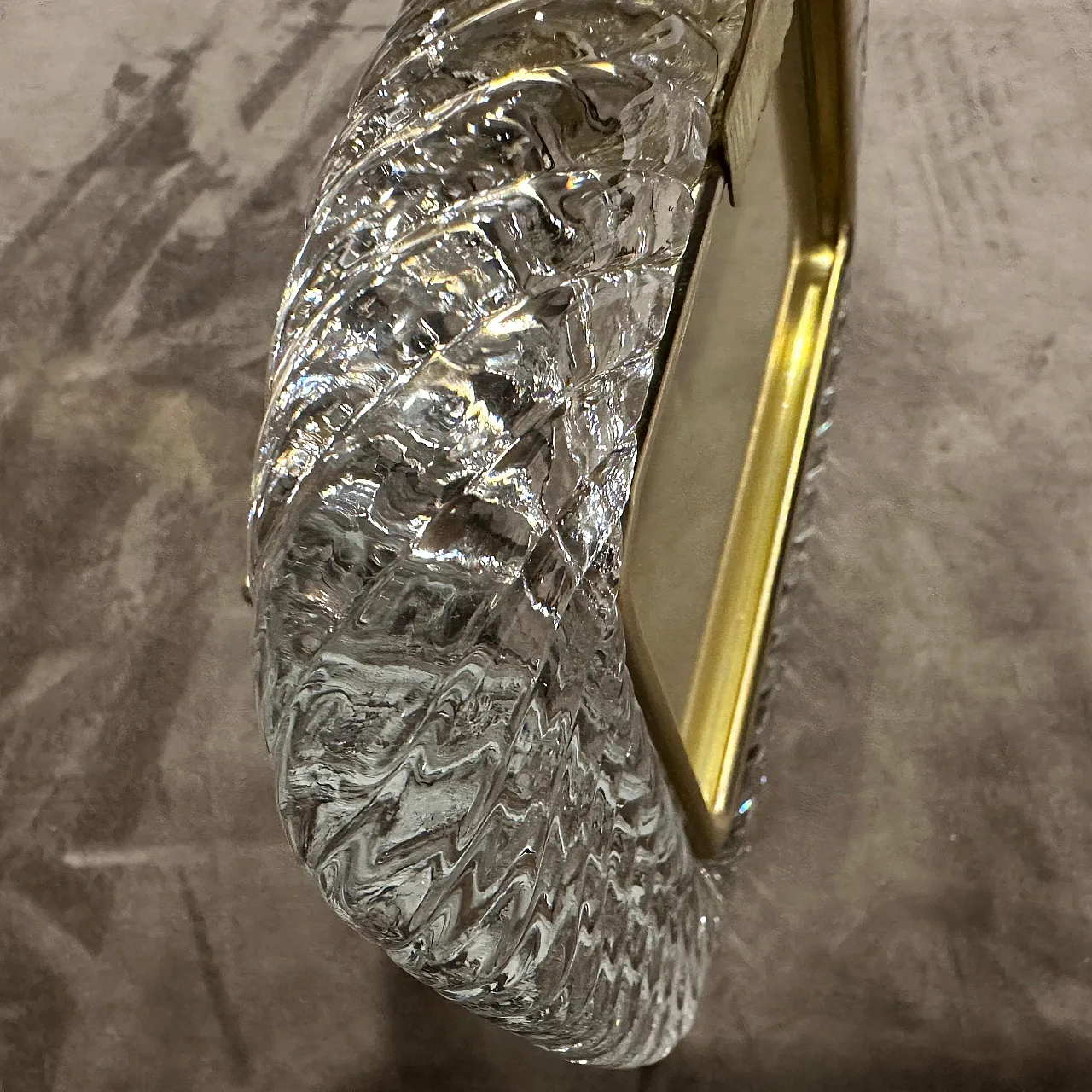 Clear Murano glass picture frame in the manner of Barovier, 1990s 5