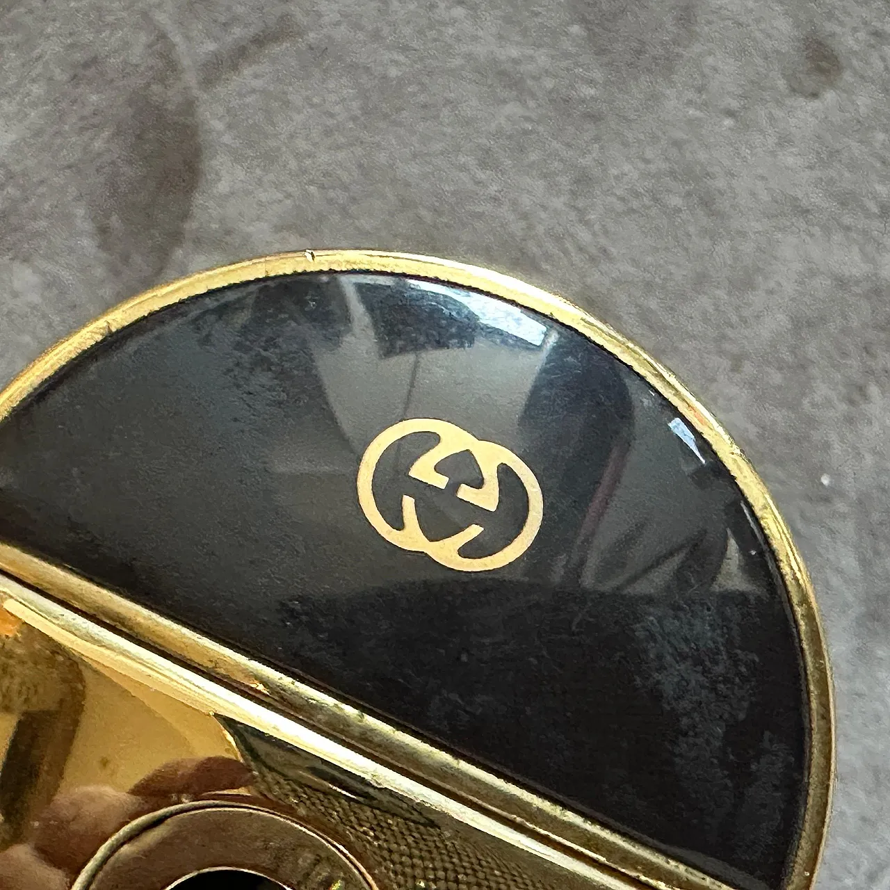 Modern brass and lacquer table lighter by Gucci, 1980s 6