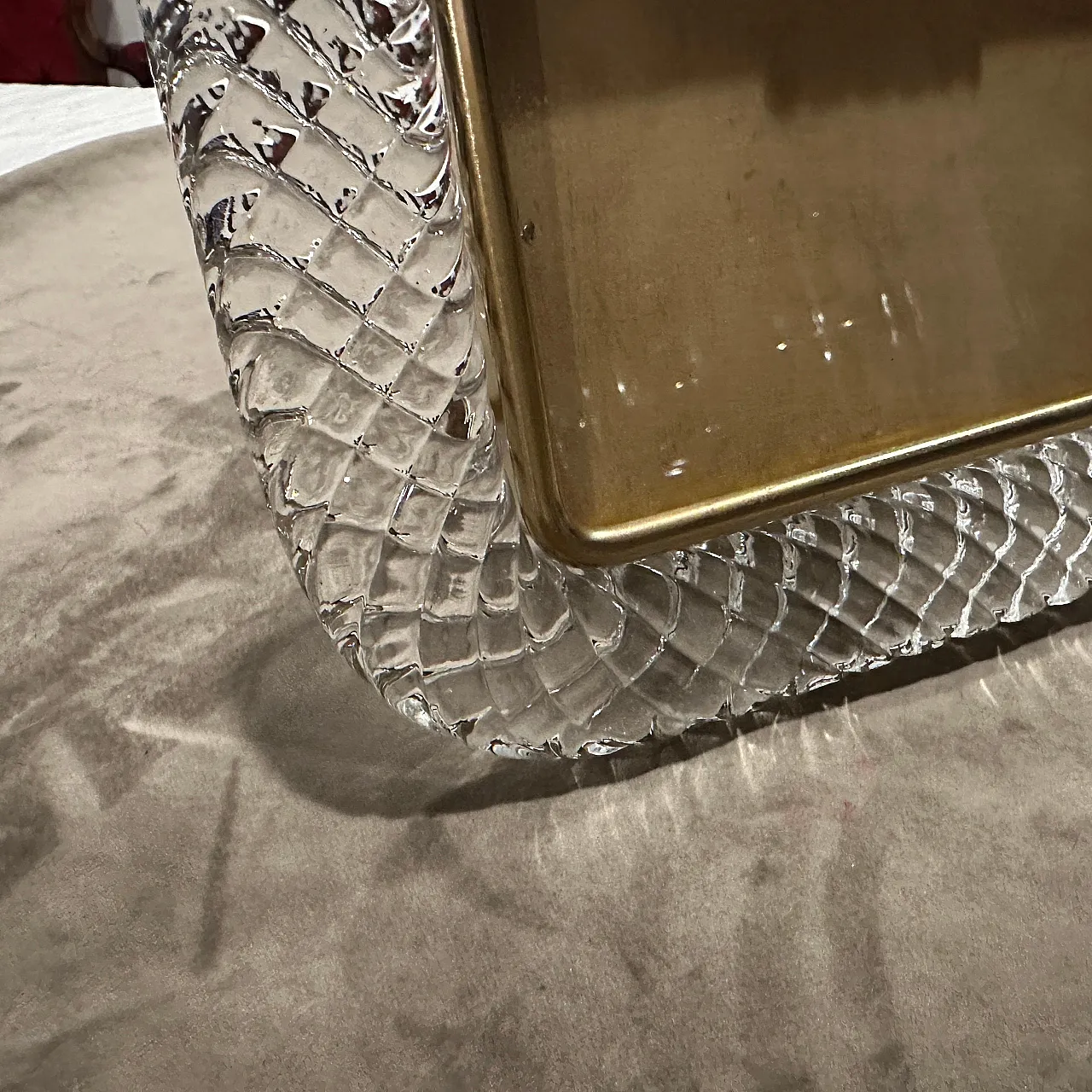 Clear Murano glass picture frame in the manner of Barovier, 1990s 6
