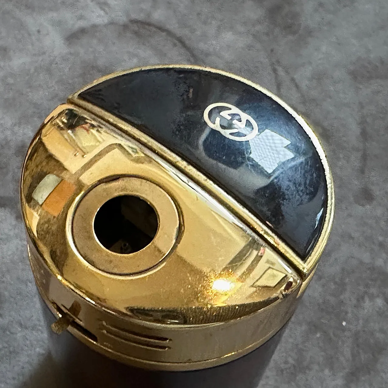 Modern brass and lacquer table lighter by Gucci, 1980s 7