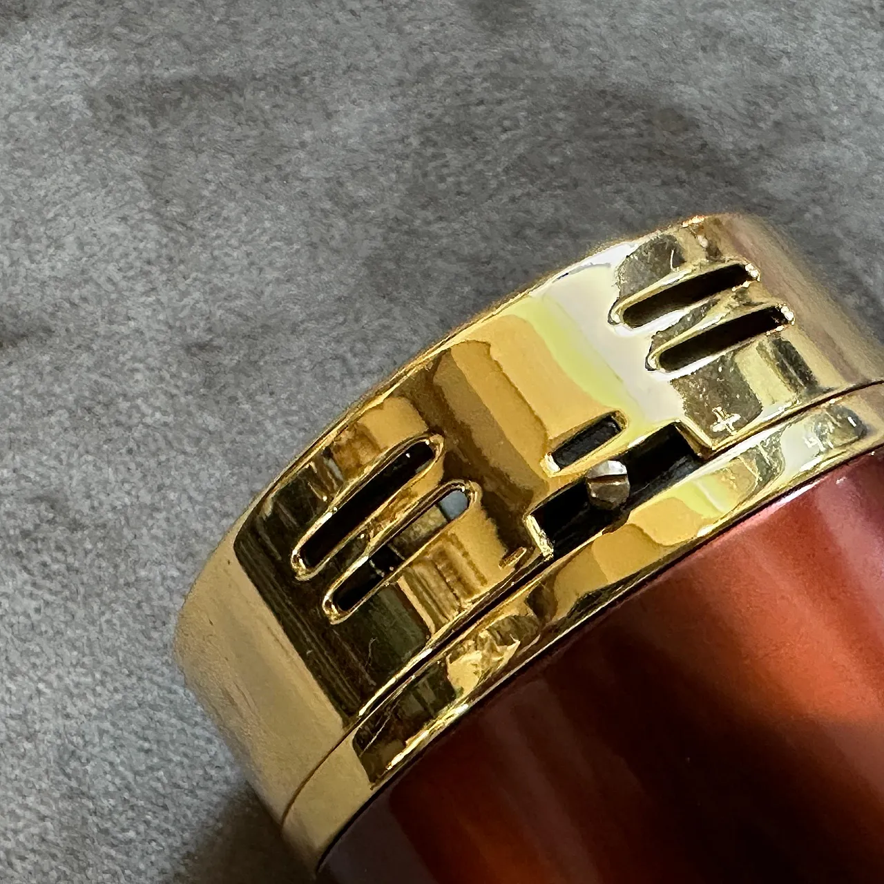 Modern brass and lacquer table lighter by Gucci, 1980s 8