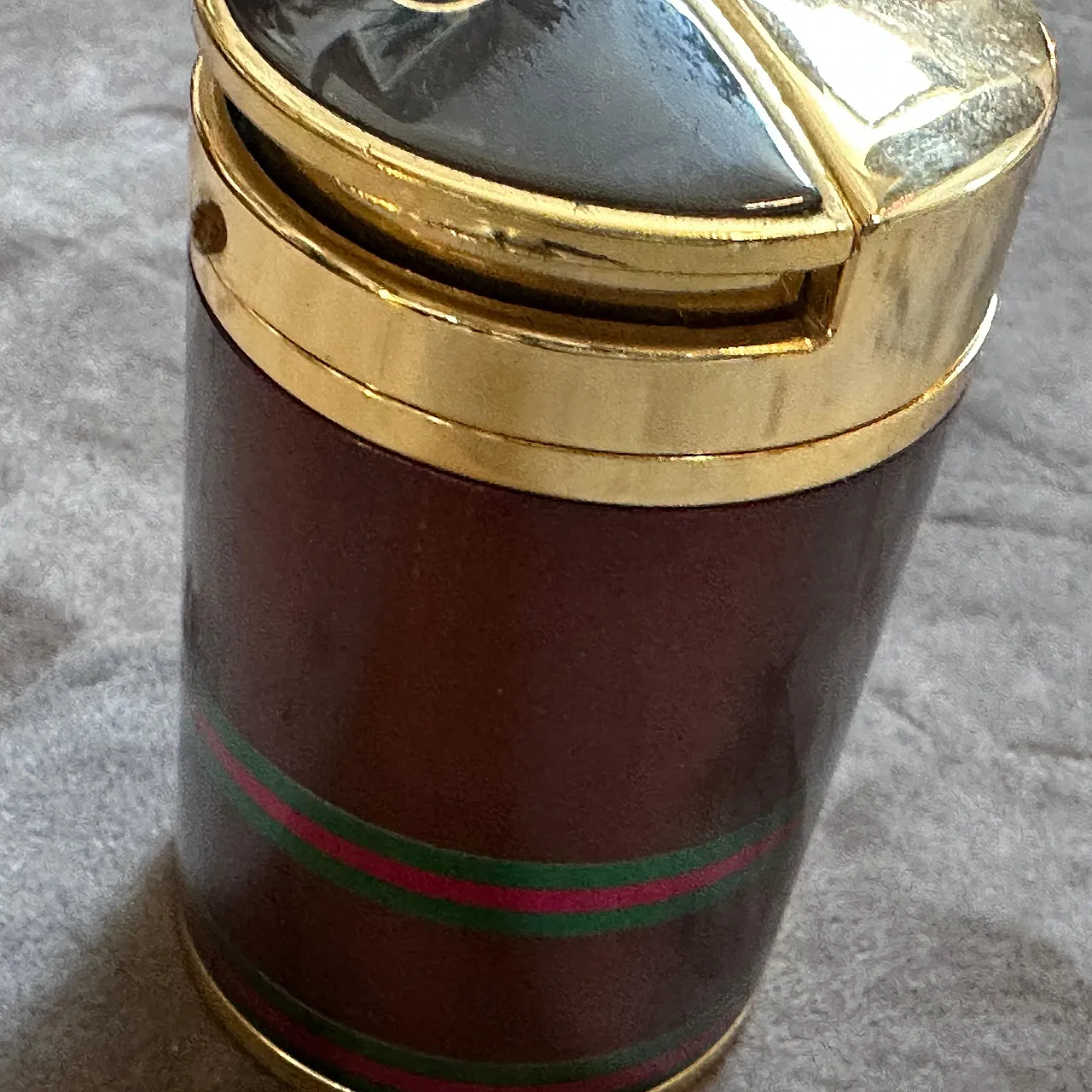 Modern brass and lacquer table lighter by Gucci, 1980s 10