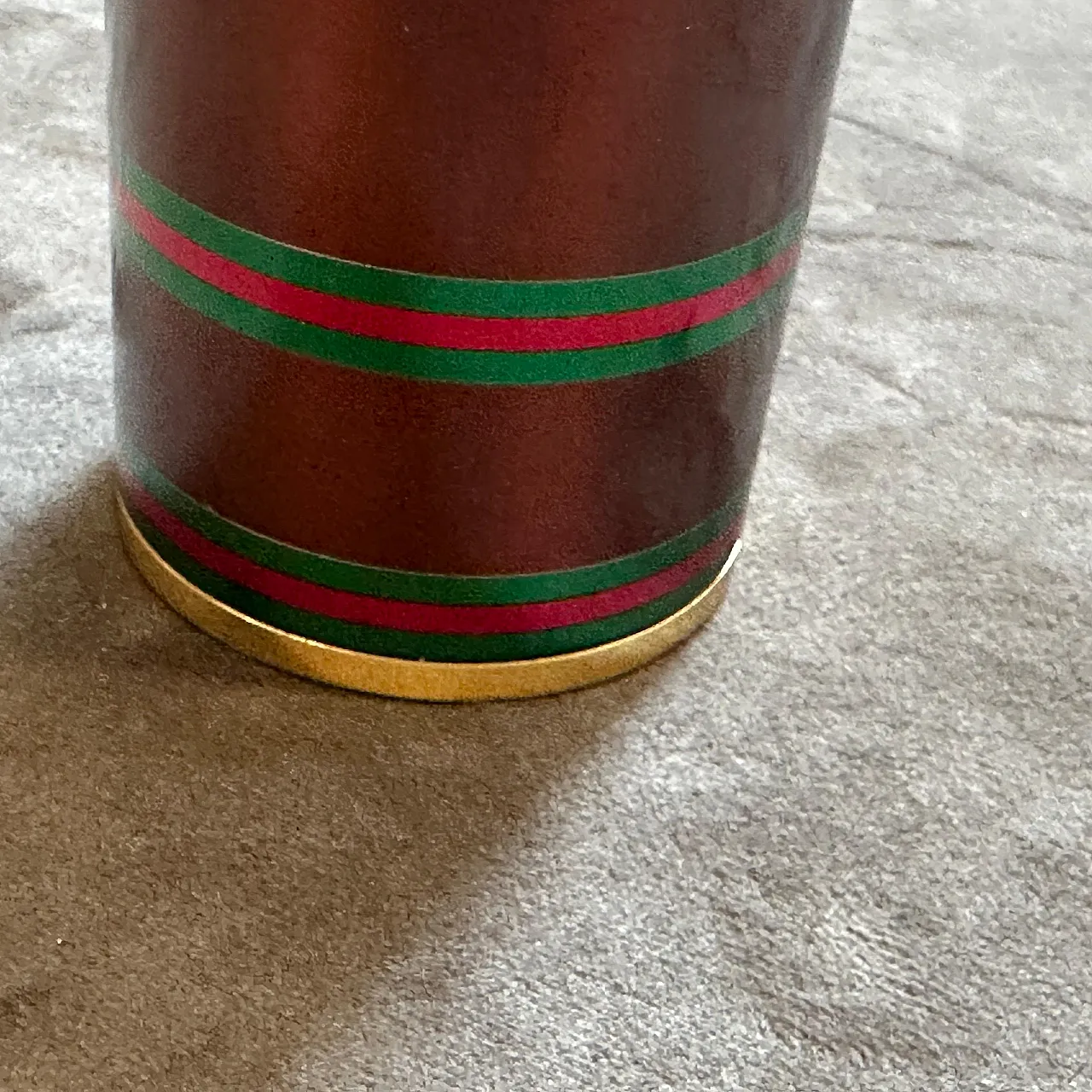 Modern brass and lacquer table lighter by Gucci, 1980s 11