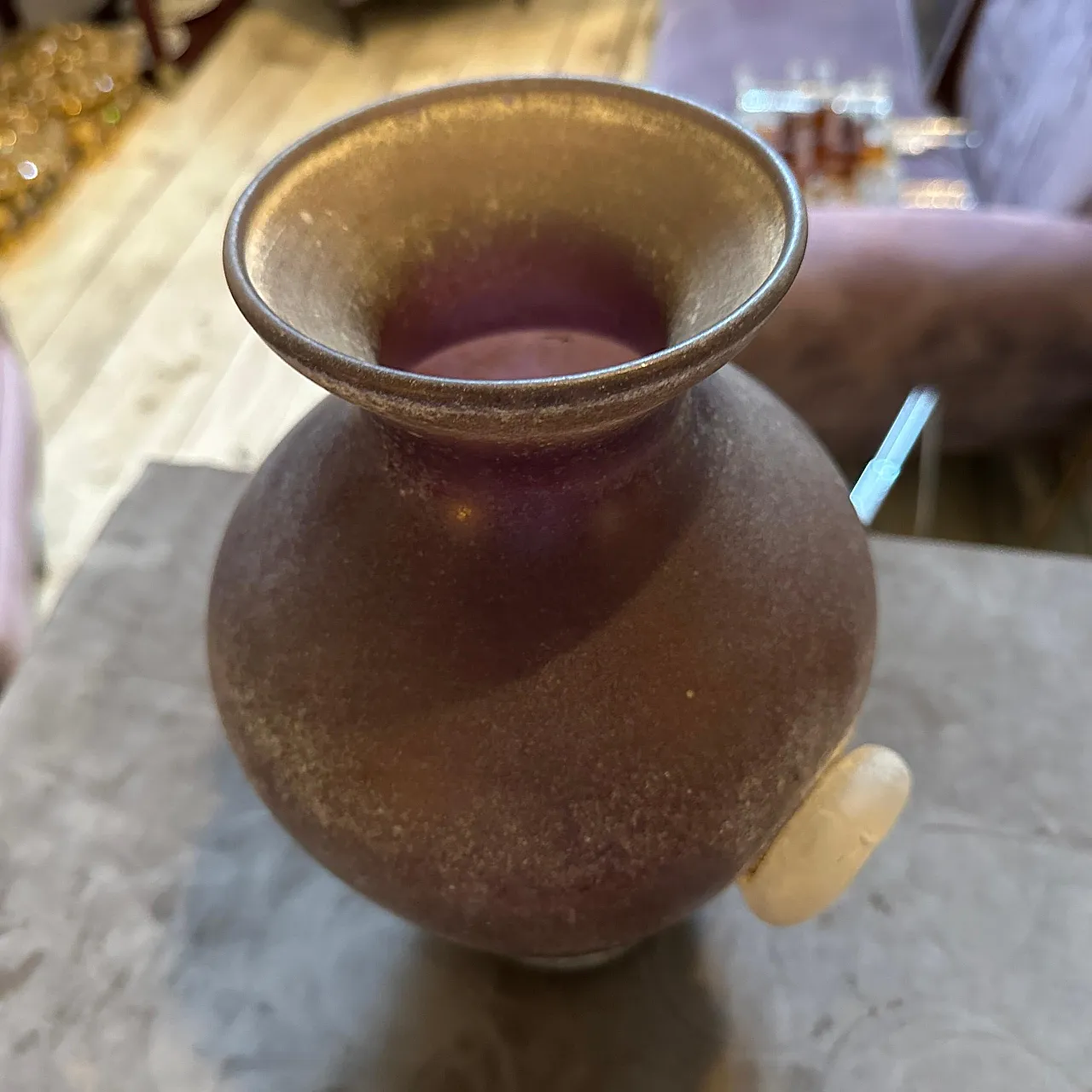 Vaso ad anfora in vetro di Murano Cenedese Scavo, anni '70 12