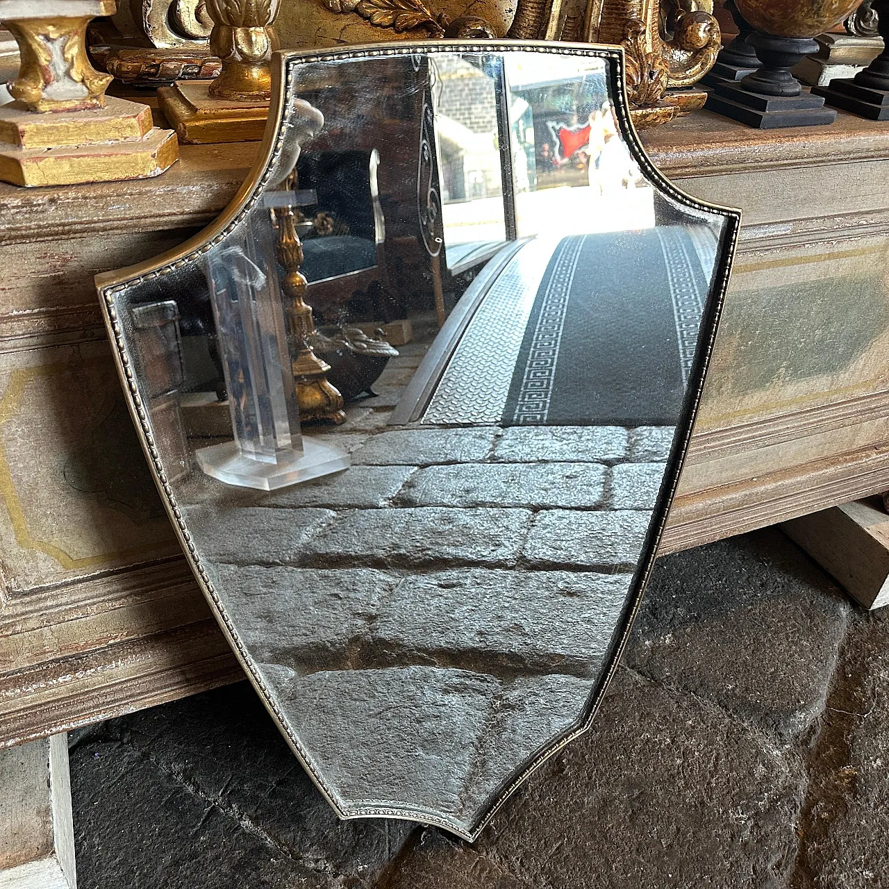 Specchio da parete in ottone di Gio Ponti, anni '60 2