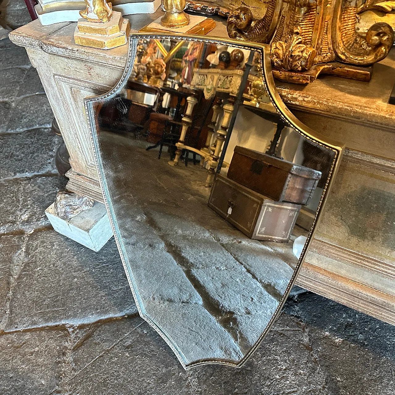 Specchio da parete in ottone di Gio Ponti, anni '60 3