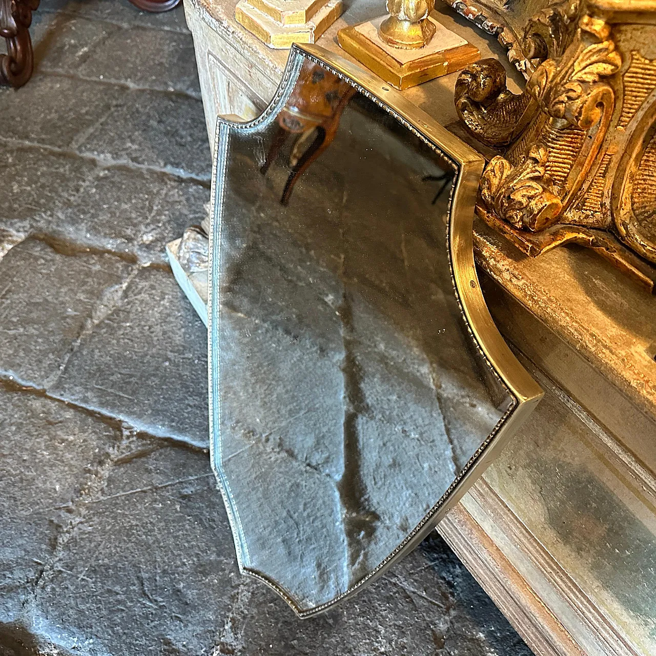 Specchio da parete in ottone di Gio Ponti, anni '60 5