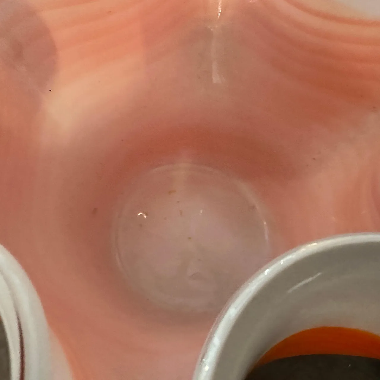 Orange and white Murano glass vase in the manner of Venini, 1970s 8