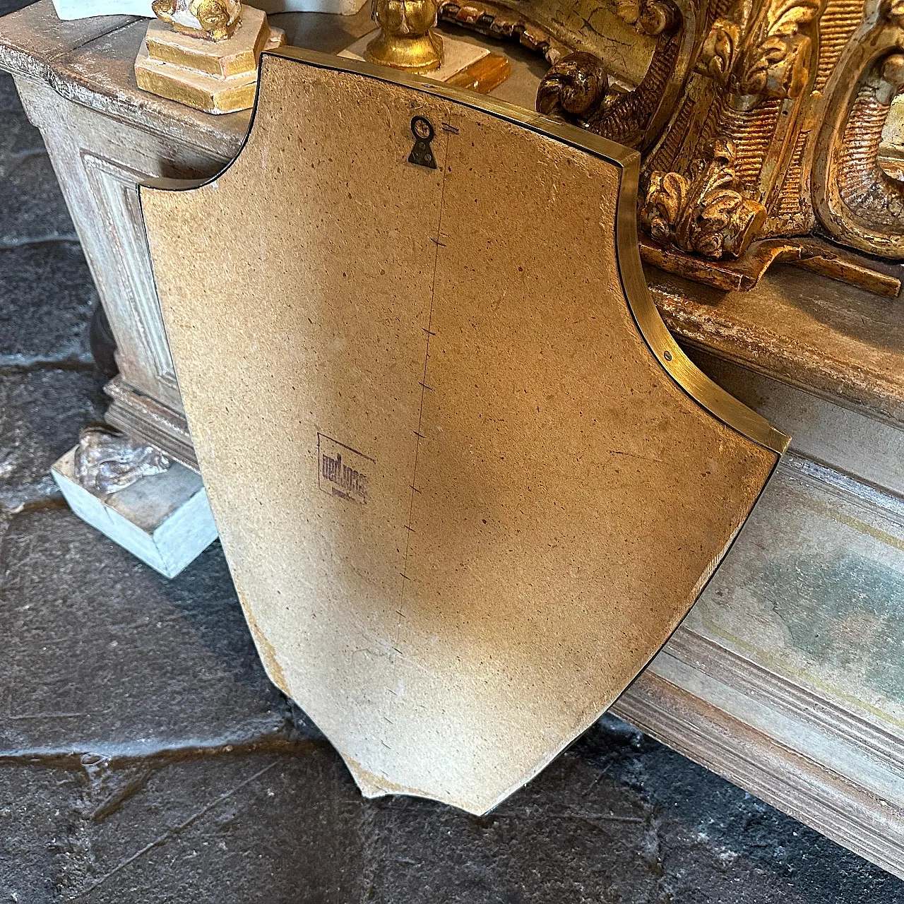 Specchio da parete in ottone di Gio Ponti, anni '60 8