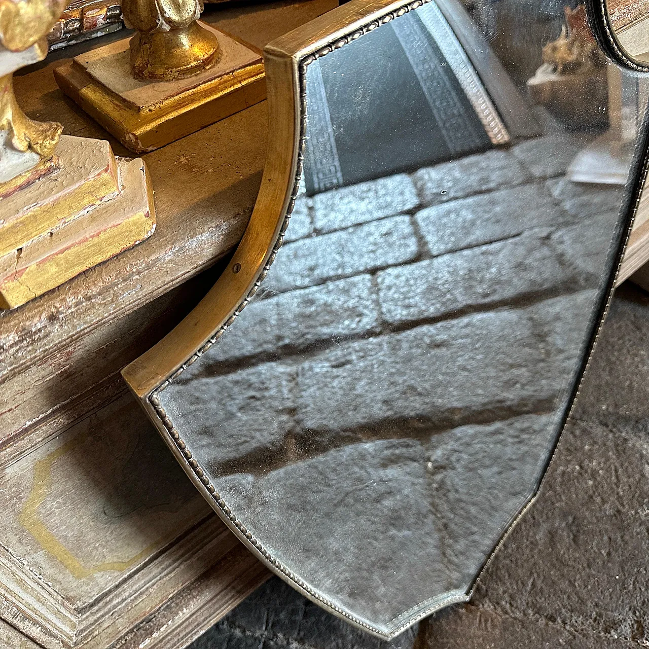 Specchio da parete in ottone di Gio Ponti, anni '60 10