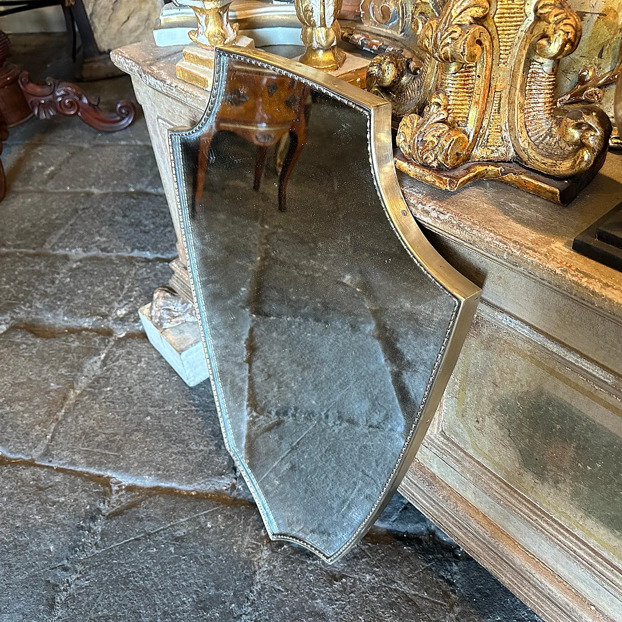 Specchio da parete in ottone di Gio Ponti, anni '60 11