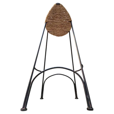 Sgabello Banana in ferro e corda di Tom Dixon per Cappellini, anni '80