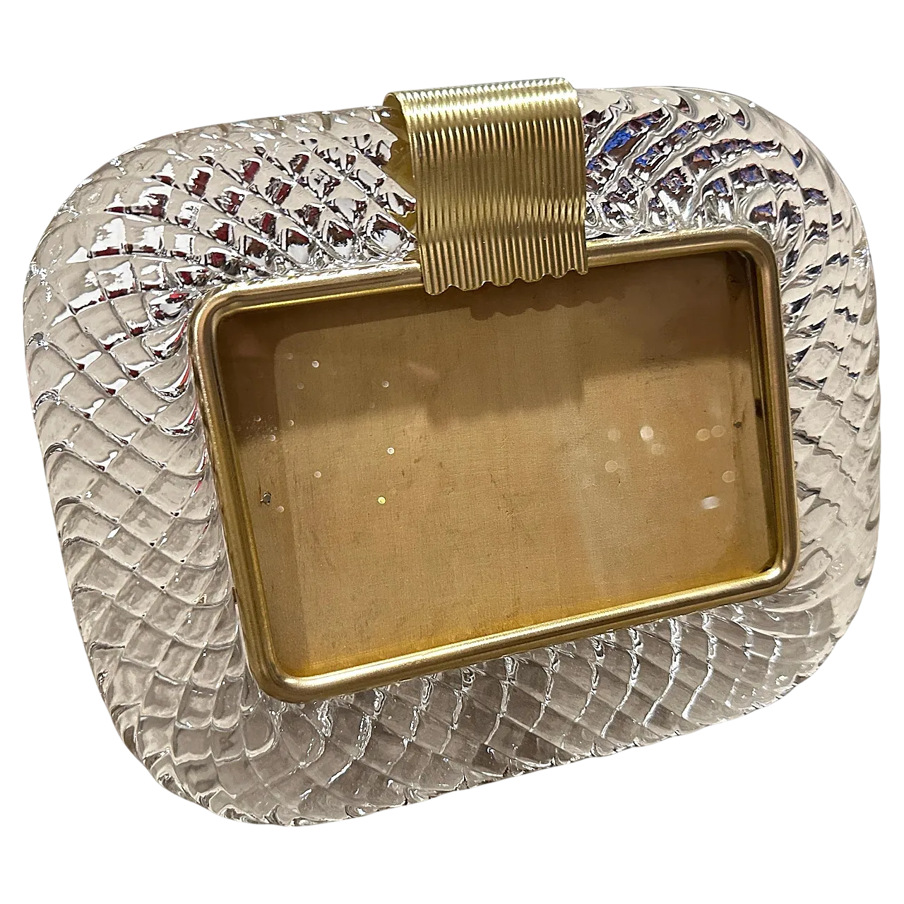 Clear Murano glass picture frame in the manner of Barovier, 1990s 10