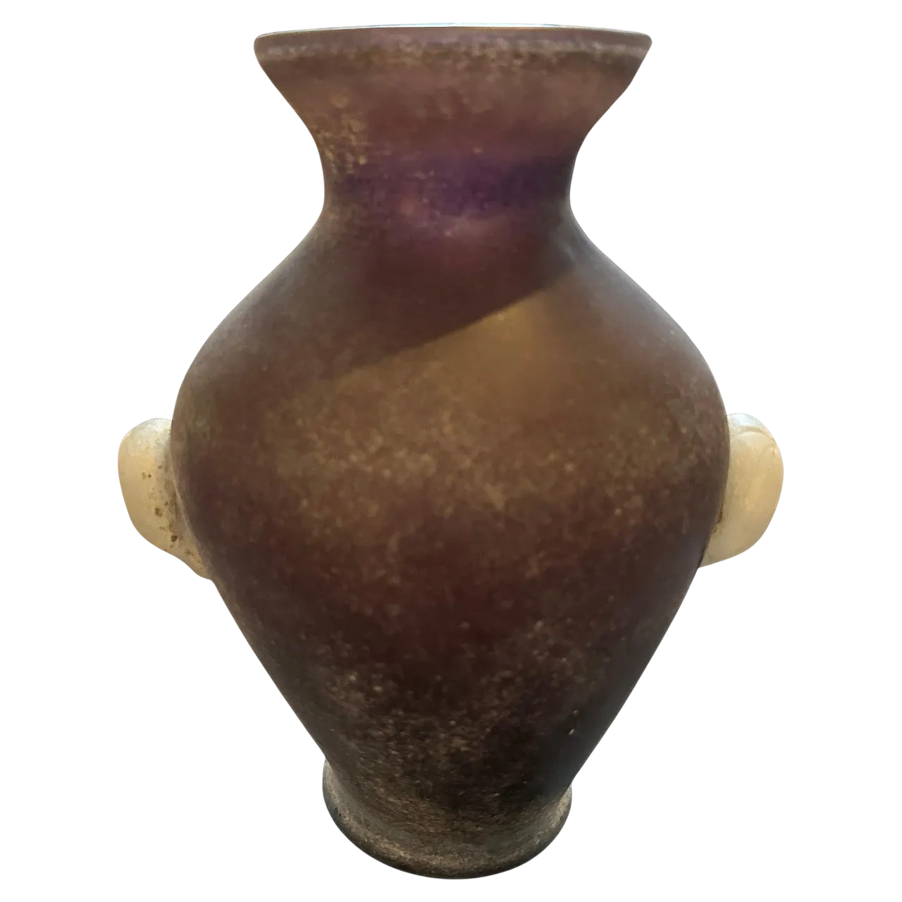 Vaso ad anfora in vetro di Murano Cenedese Scavo, anni '70 13