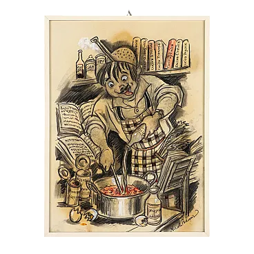 L'uomo in cucina di Nicola Benois, '900