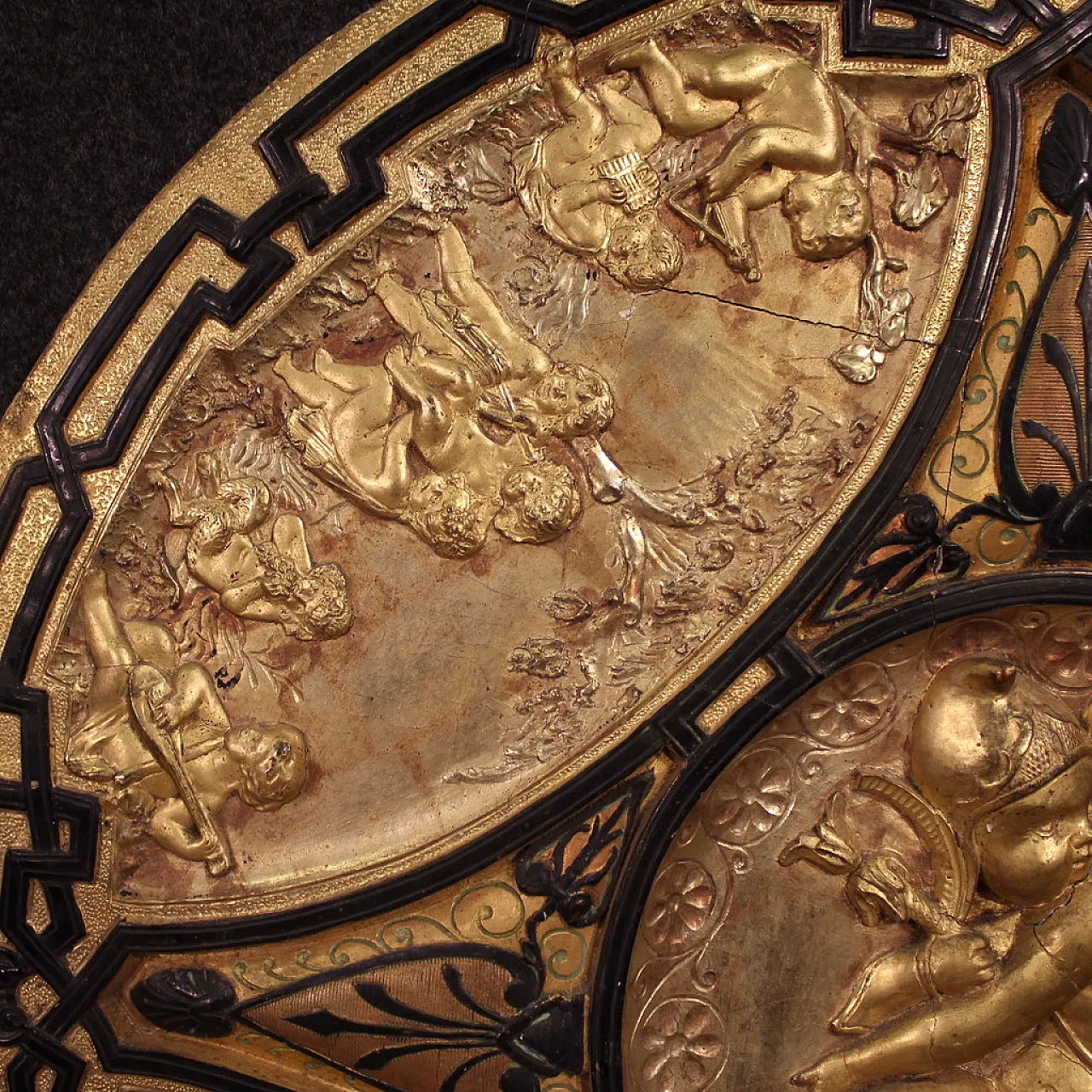 Gilded wood shield signed F. Barbedienne Paris, 19th century 5