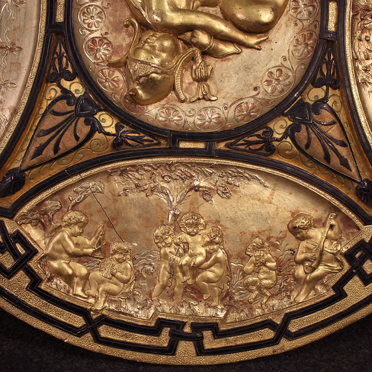 Gilded wood shield signed F. Barbedienne Paris, 19th century 6