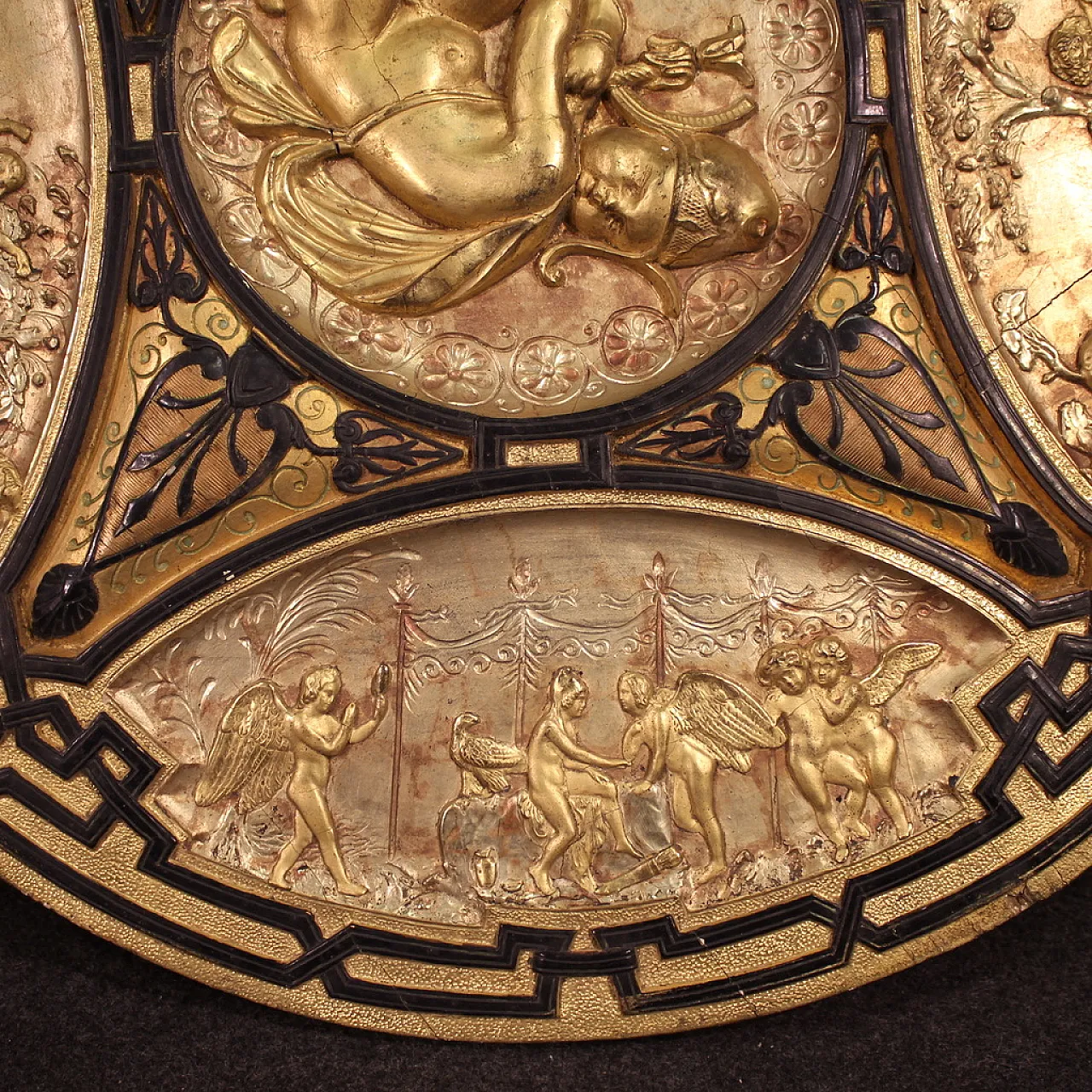 Gilded wood shield signed F. Barbedienne Paris, 19th century 10