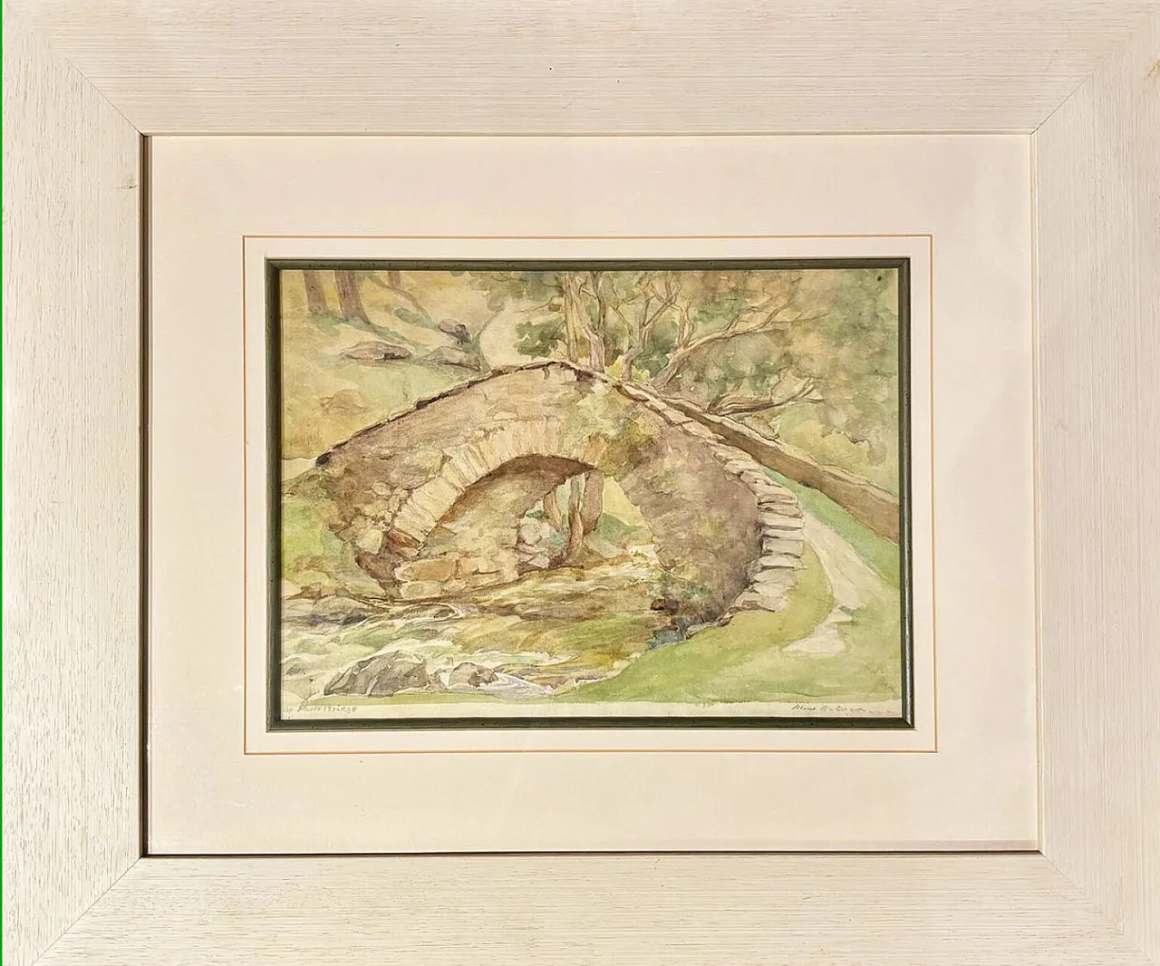 Ponte in bosco di Anne Anderson, acquerello, primo '900 1