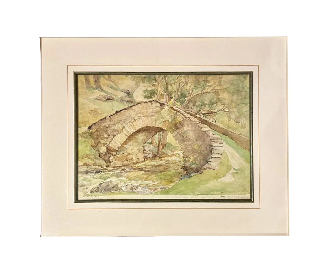 Ponte in bosco di Anne Anderson, acquerello, primo '900 3