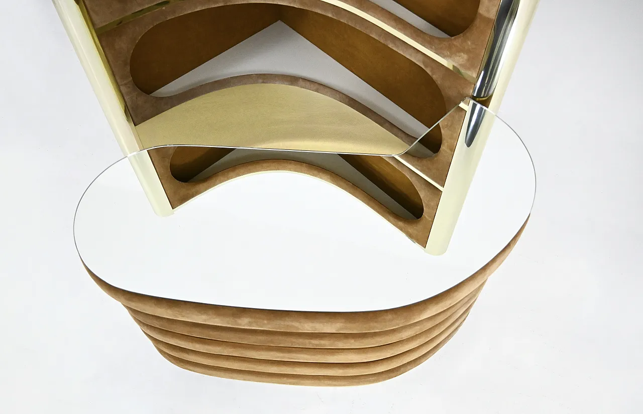 Set da bar con 2 sgabelli attribuiti a Willy Rizzo, anni '70 6