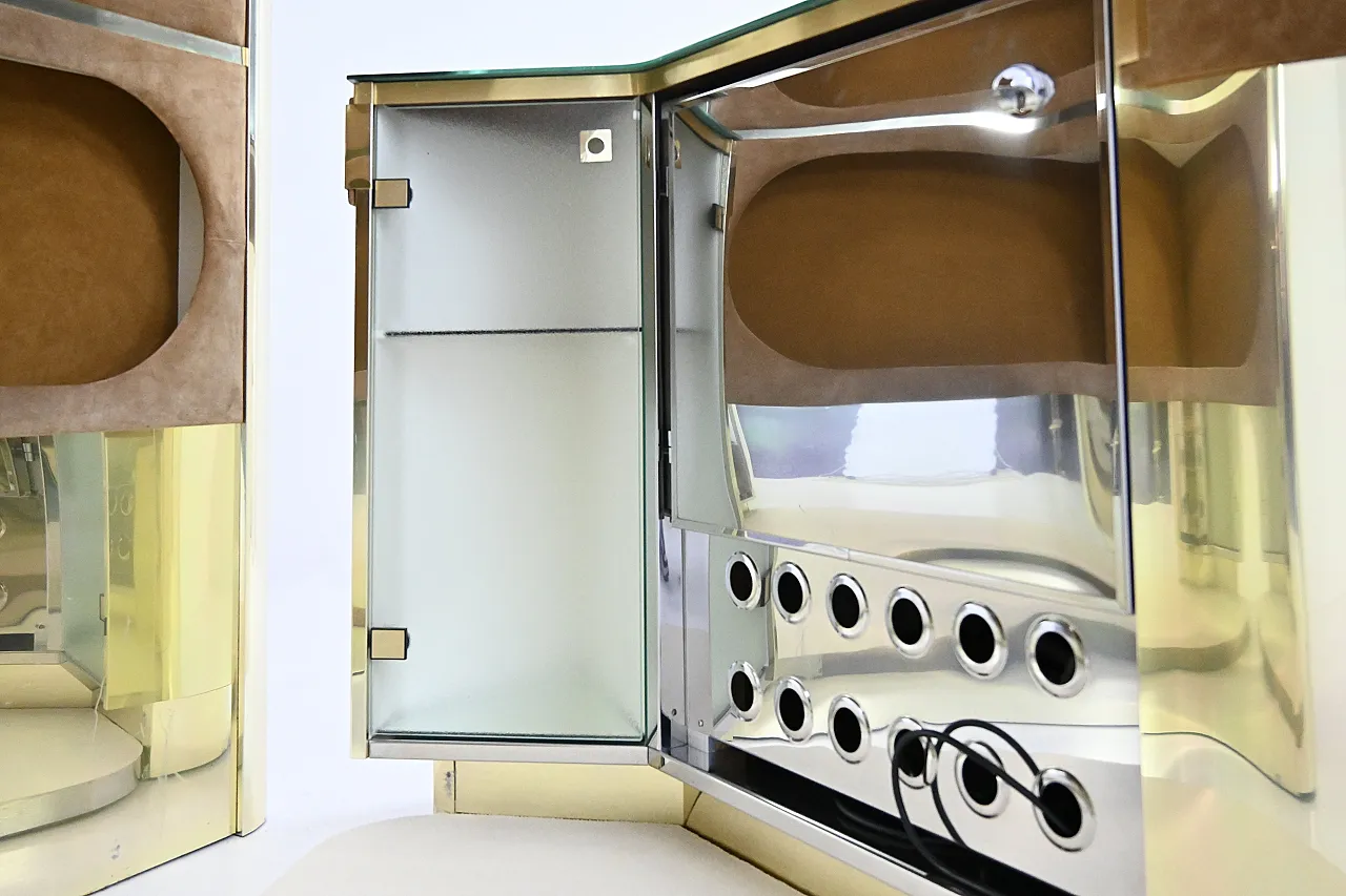 Set da bar con 2 sgabelli attribuiti a Willy Rizzo, anni '70 7