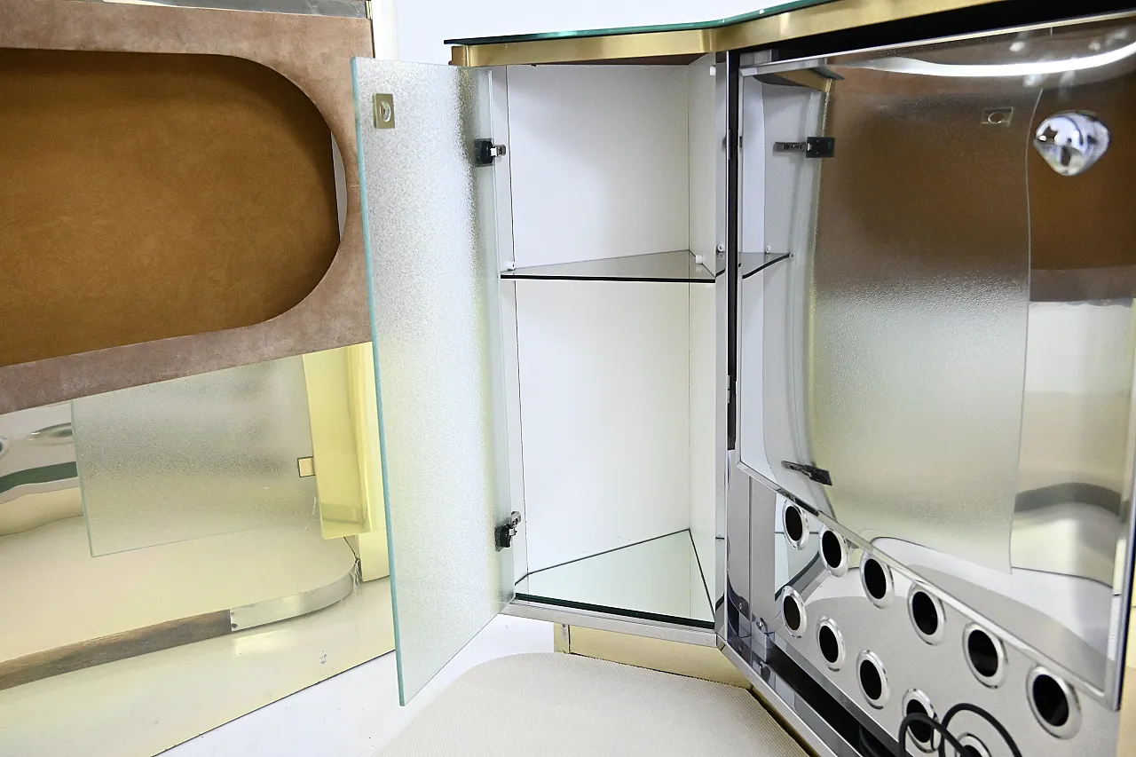 Set da bar con 2 sgabelli attribuiti a Willy Rizzo, anni '70 9