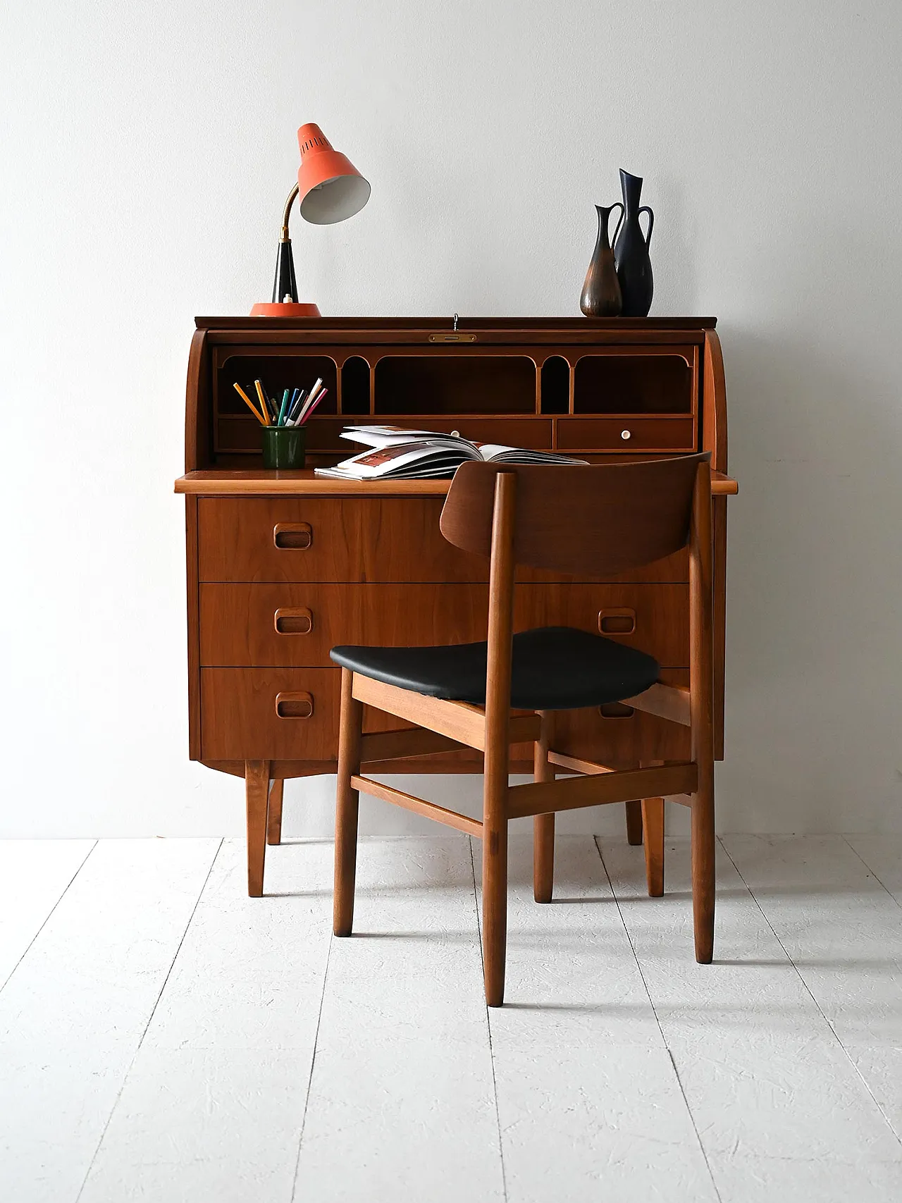 Secrétaire scandinavo in teak, 50s 1