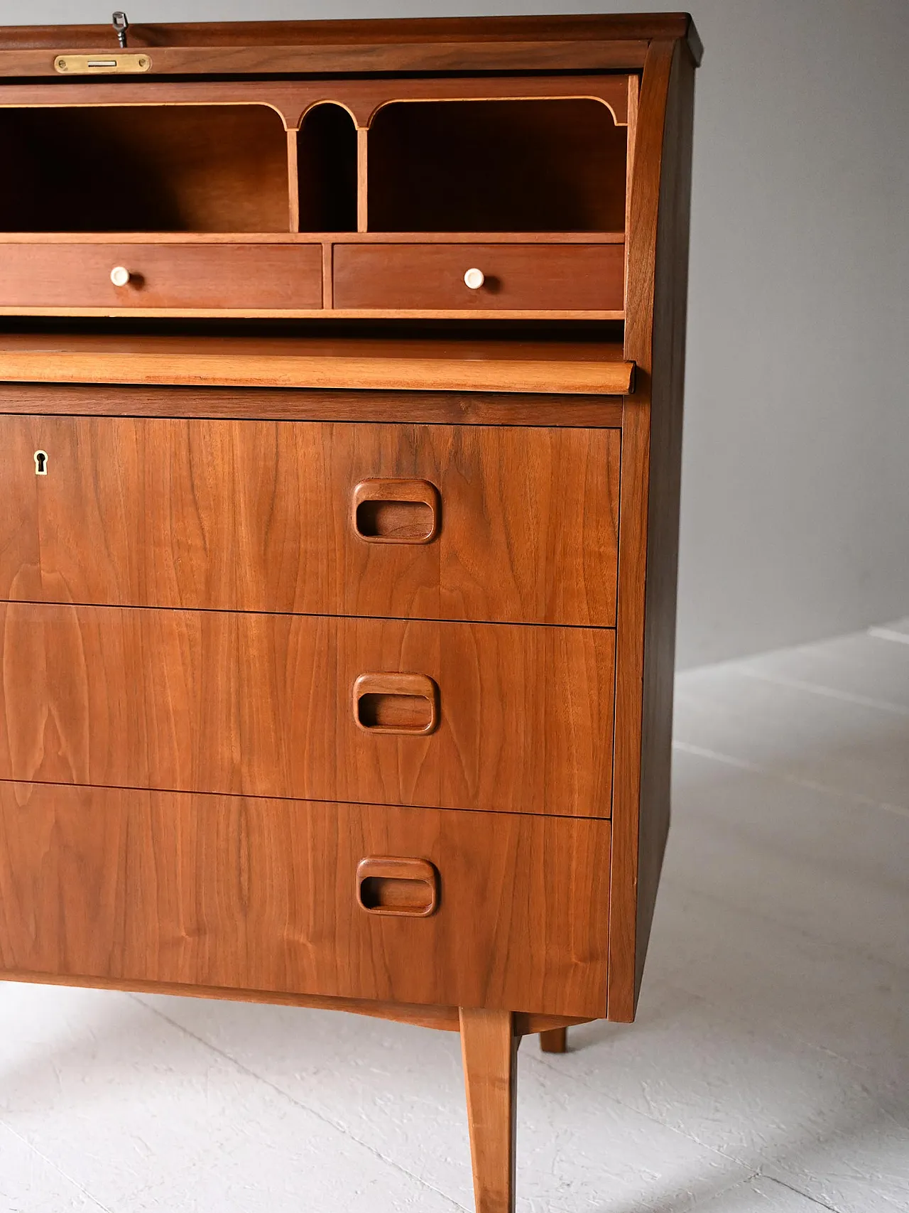 Secrétaire scandinavo in teak, 50s 7