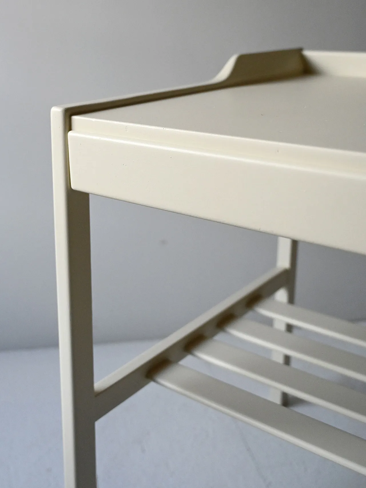 Pair of Scandinavian white bedside tables, 1950s 8
