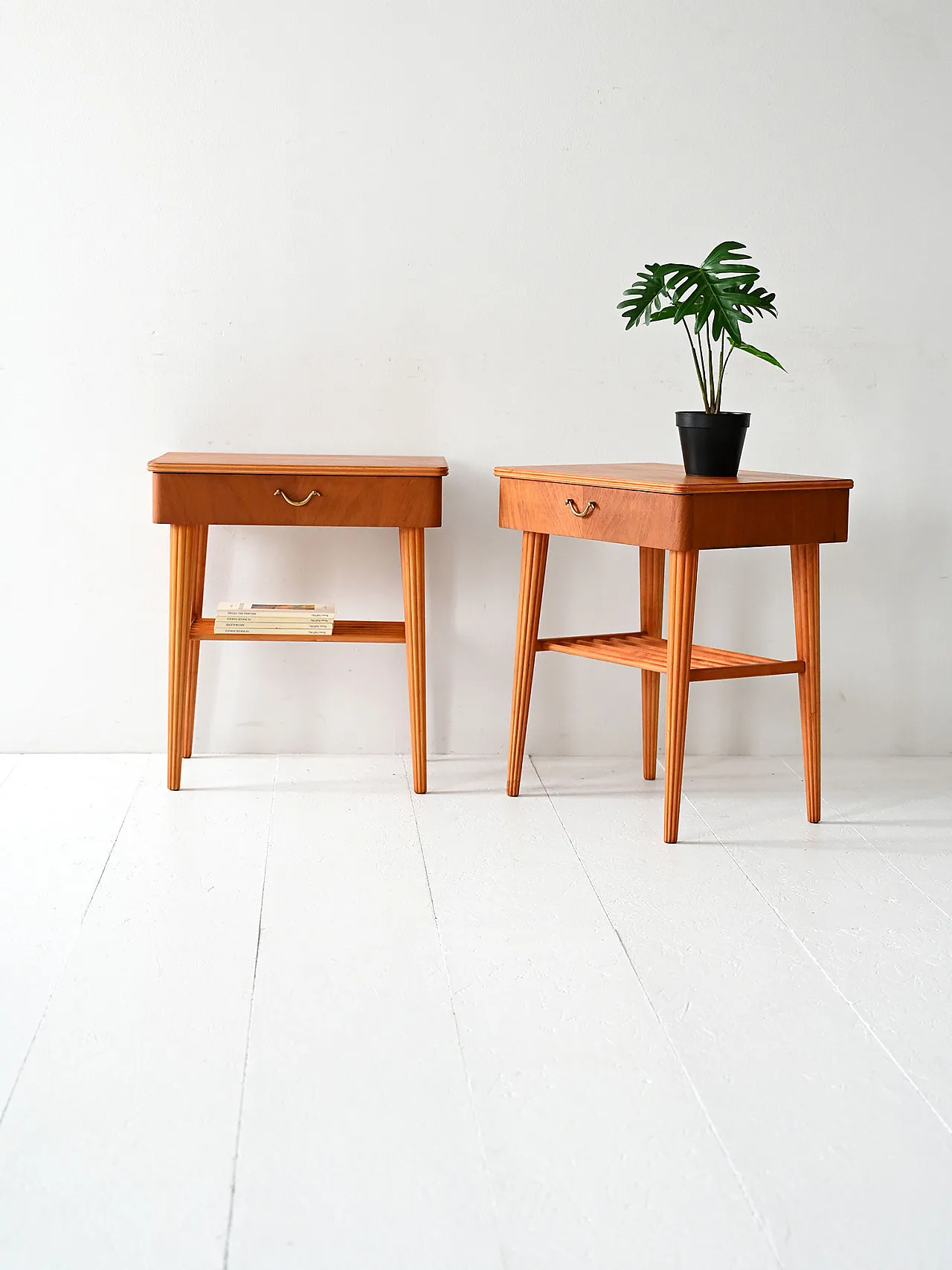 Comodini danesi mogano e betulla, anni '50 1