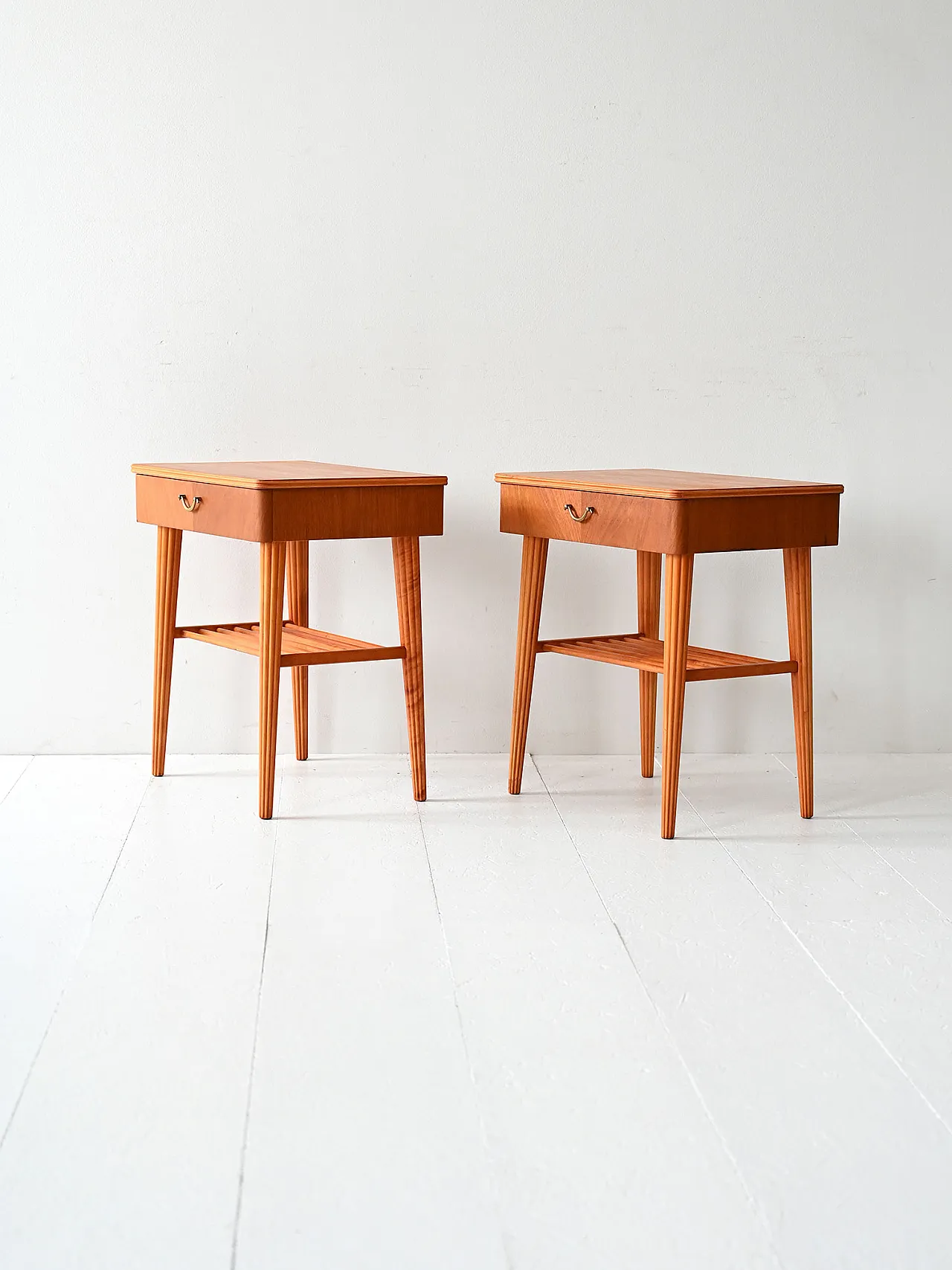 Comodini danesi mogano e betulla, anni '50 3