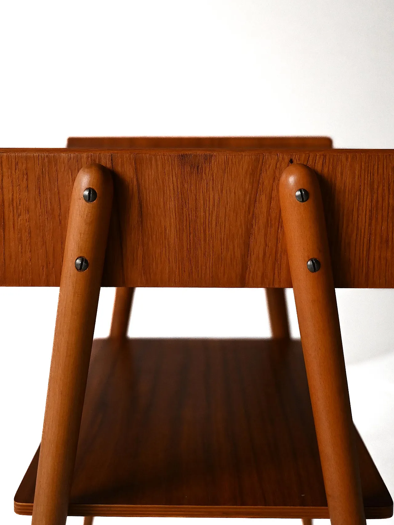 Pair of Scandinavian Teak bedside tables with retractable drawer, 60s 8
