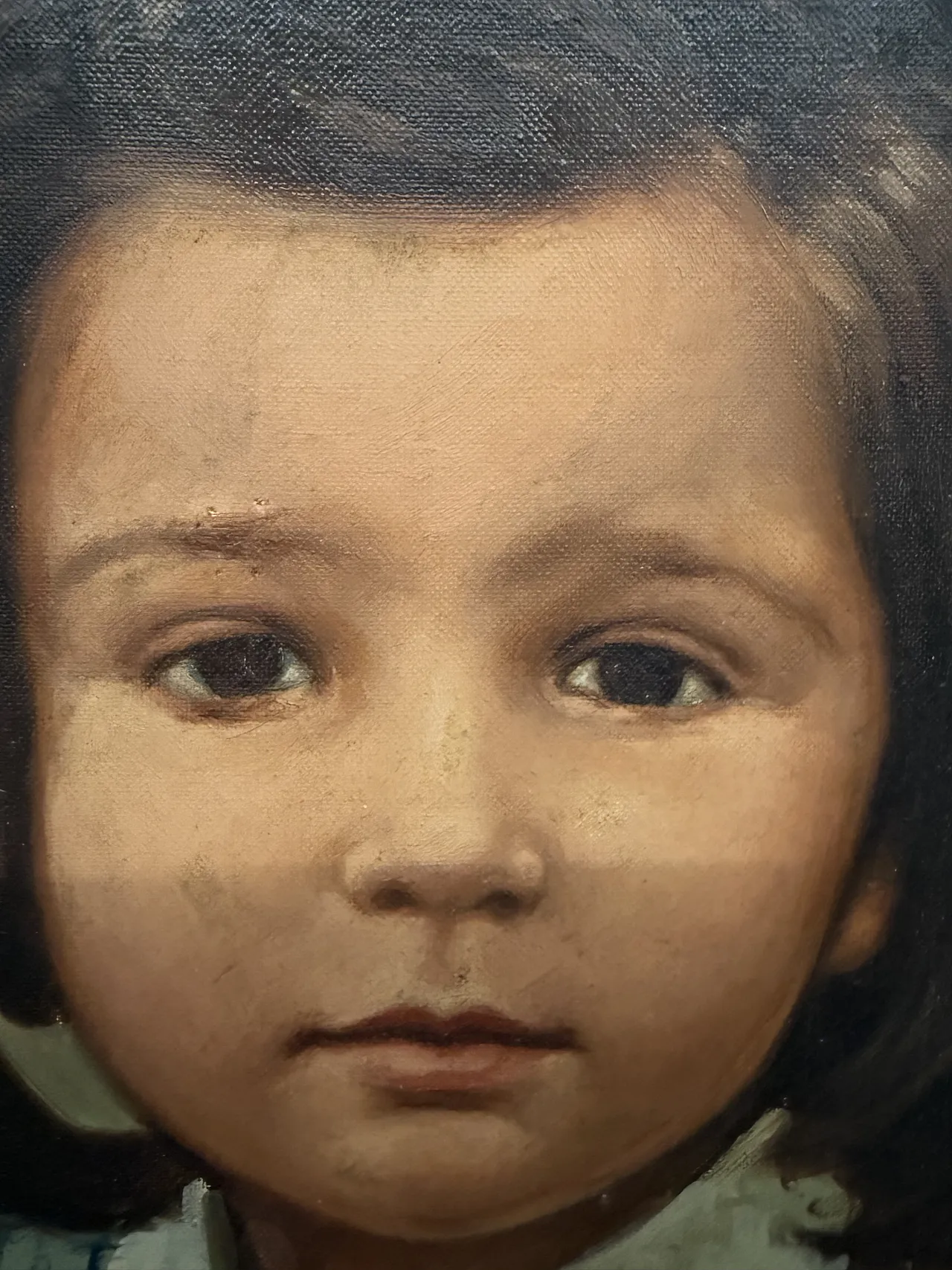 Dipinto olio su tela bambina C. Moraldi, '900 8