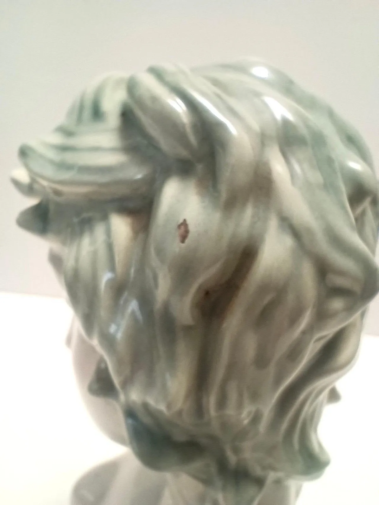 Painted and polished ceramic female bust by Clelia Bertetti, 1920s 15